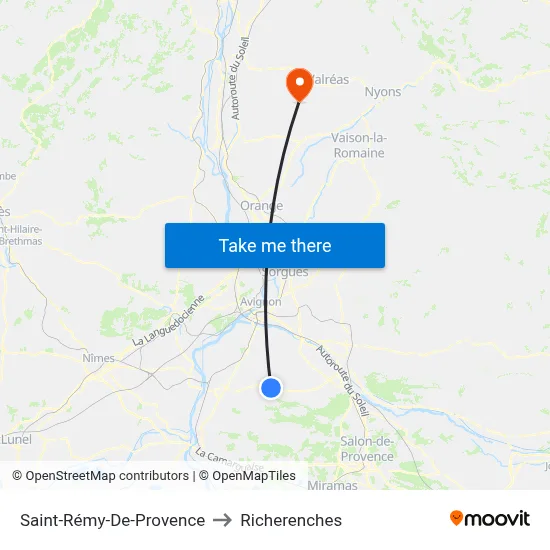 Saint-Rémy-De-Provence to Richerenches map