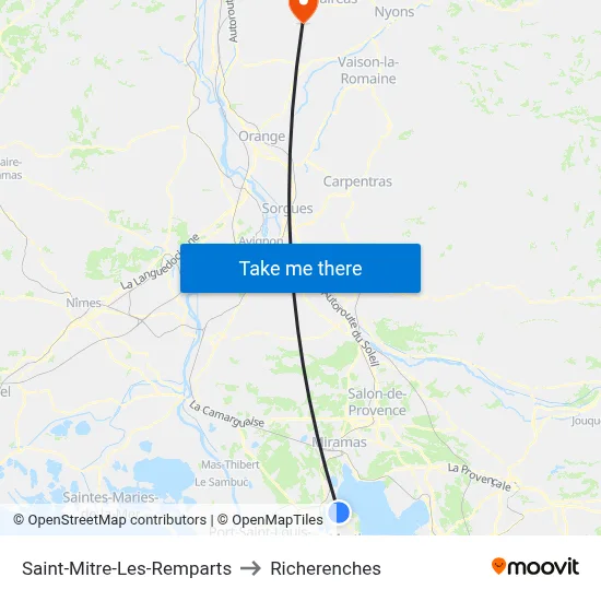 Saint-Mitre-Les-Remparts to Richerenches map
