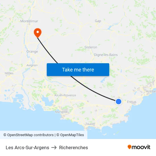 Les Arcs-Sur-Argens to Richerenches map