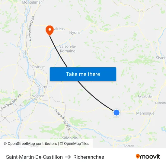 Saint-Martin-De-Castillon to Richerenches map