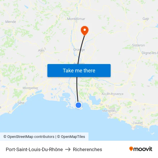 Port-Saint-Louis-Du-Rhône to Richerenches map