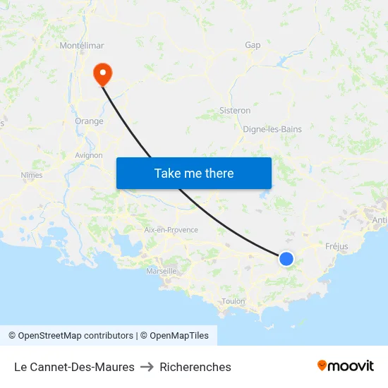 Le Cannet-Des-Maures to Richerenches map