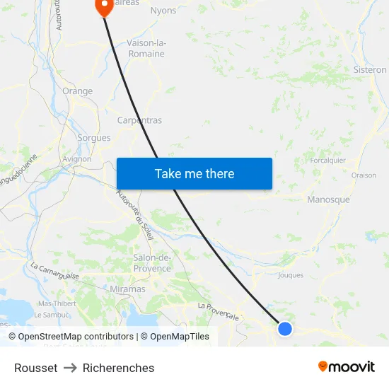 Rousset to Richerenches map