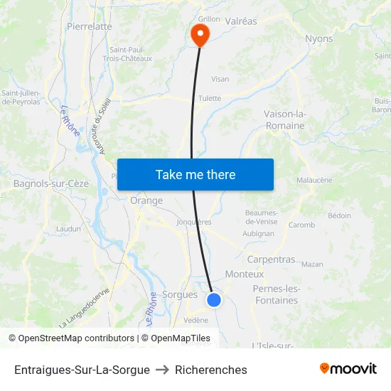 Entraigues-Sur-La-Sorgue to Richerenches map