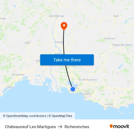 Châteauneuf-Les-Martigues to Richerenches map