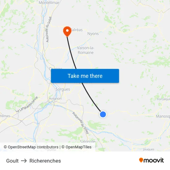 Goult to Richerenches map