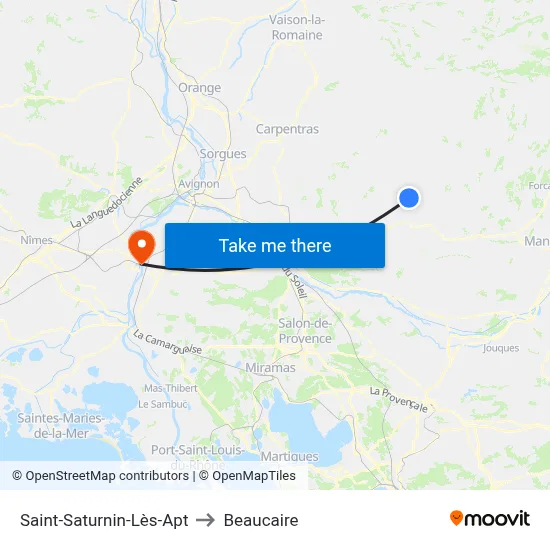 Saint-Saturnin-Lès-Apt to Beaucaire map