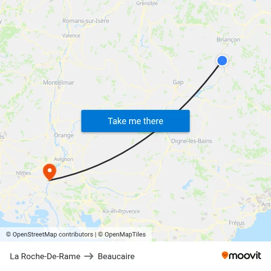 La Roche-De-Rame to Beaucaire map