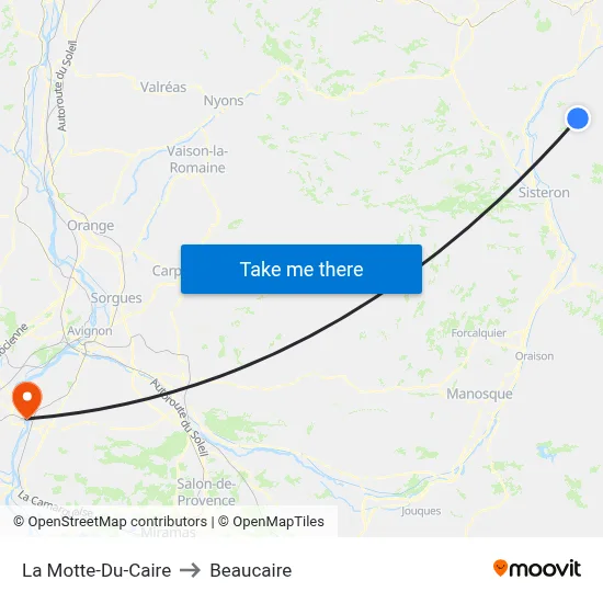 La Motte-Du-Caire to Beaucaire map