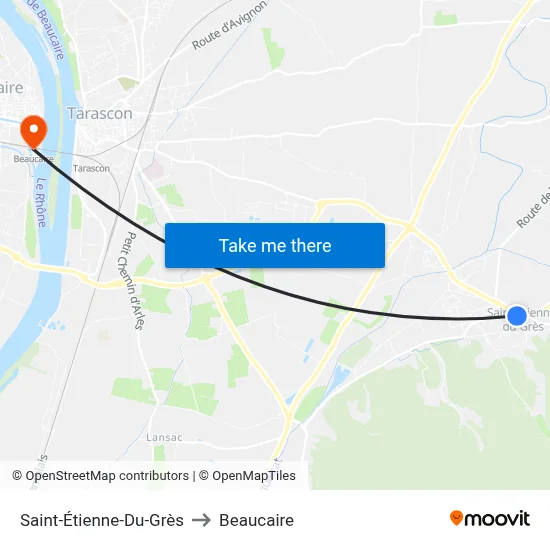 Saint-Étienne-Du-Grès to Beaucaire map