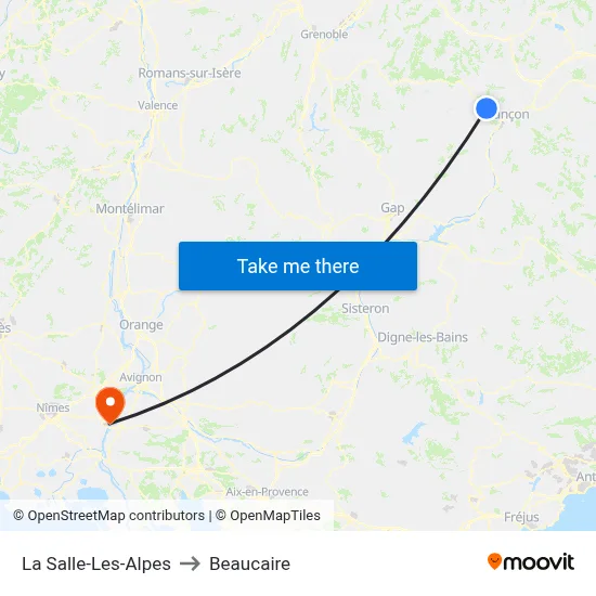 La Salle-Les-Alpes to Beaucaire map