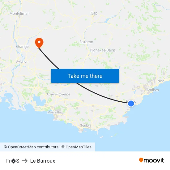 Fr�S to Le Barroux map