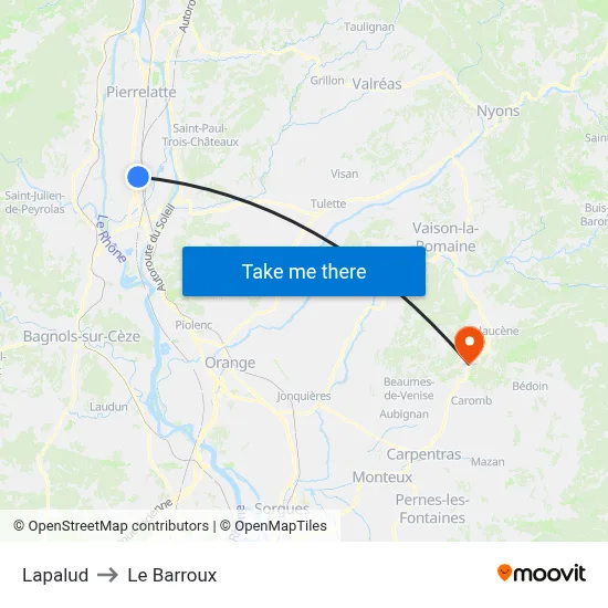 Lapalud to Le Barroux map