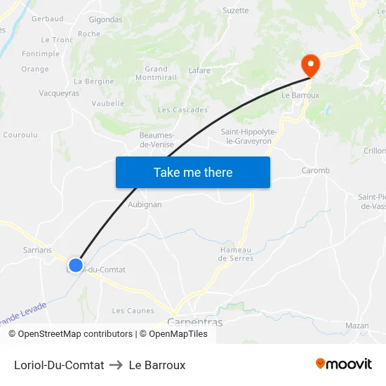 Loriol-Du-Comtat to Le Barroux map