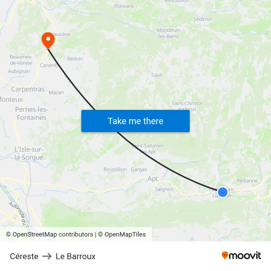 Céreste to Le Barroux map