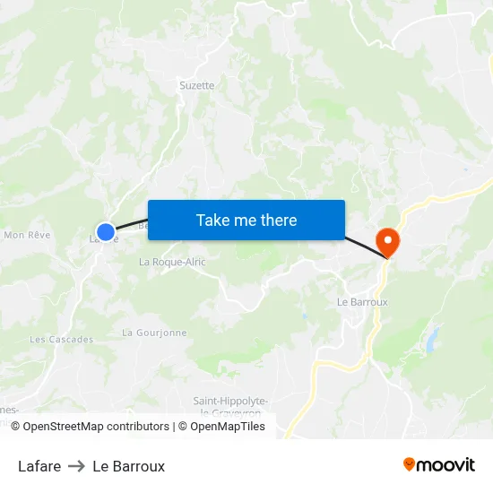 Lafare to Le Barroux map