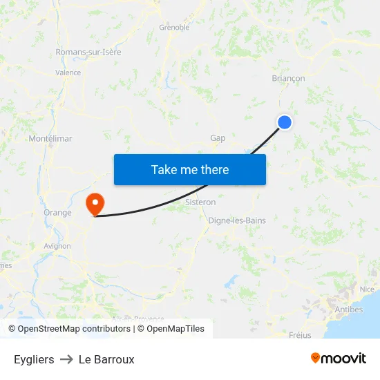 Eygliers to Le Barroux map