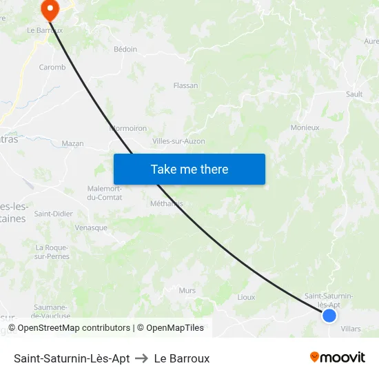 Saint-Saturnin-Lès-Apt to Le Barroux map