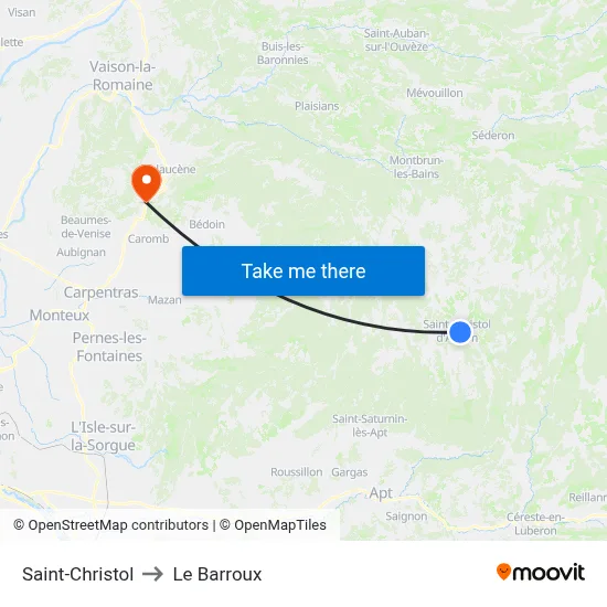 Saint-Christol to Le Barroux map