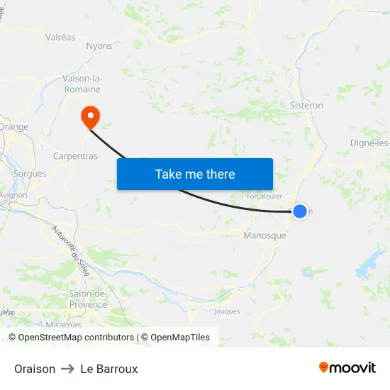 Oraison to Le Barroux map