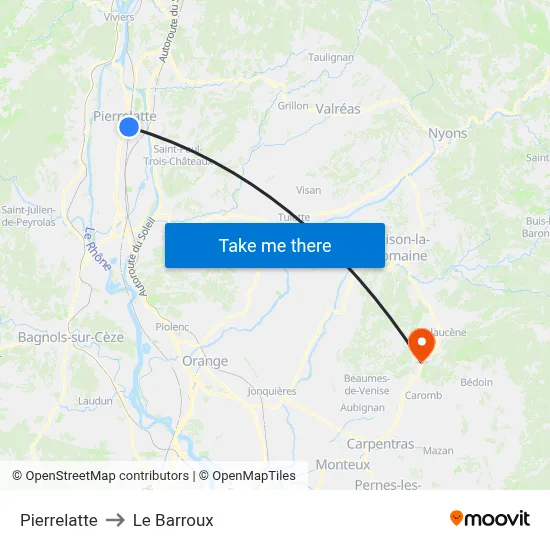 Pierrelatte to Le Barroux map