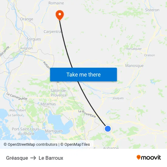 Gréasque to Le Barroux map