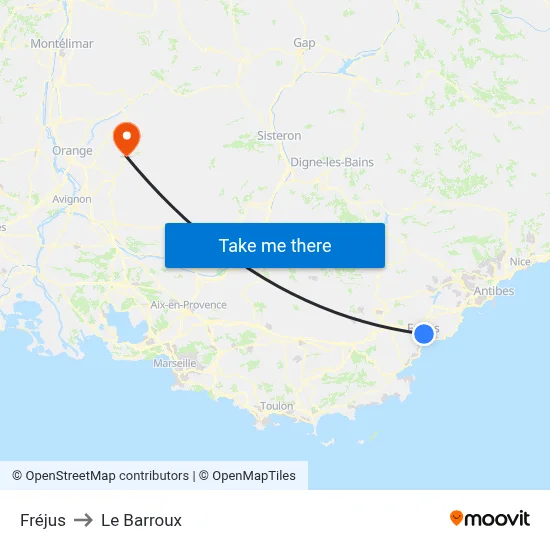 Fréjus to Le Barroux map