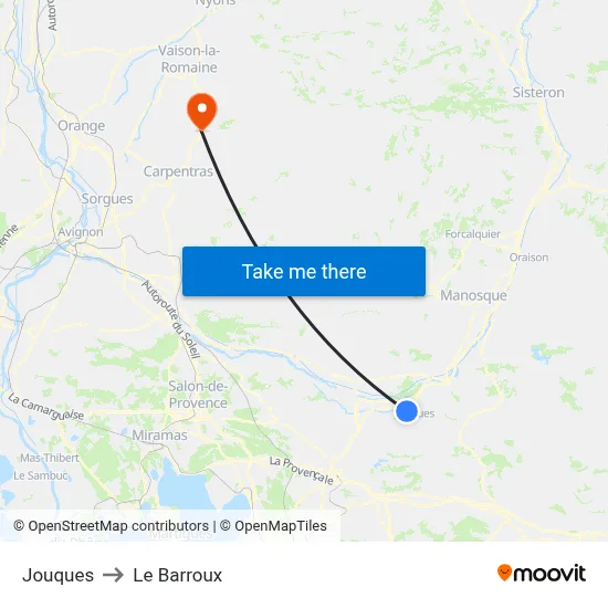 Jouques to Le Barroux map