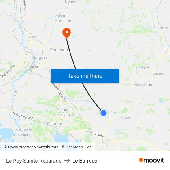 Le Puy-Sainte-Réparade to Le Barroux map