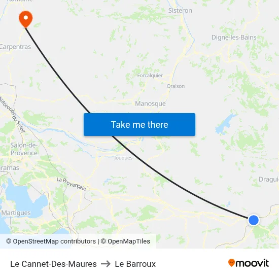 Le Cannet-Des-Maures to Le Barroux map