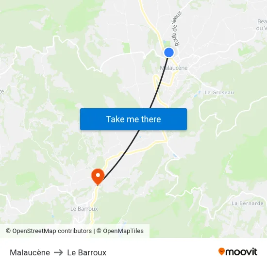 Malaucène to Le Barroux map