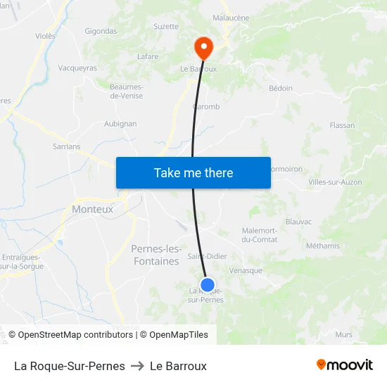 La Roque-Sur-Pernes to Le Barroux map