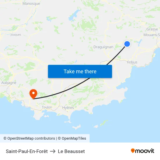 Saint-Paul-En-Forêt to Le Beausset map