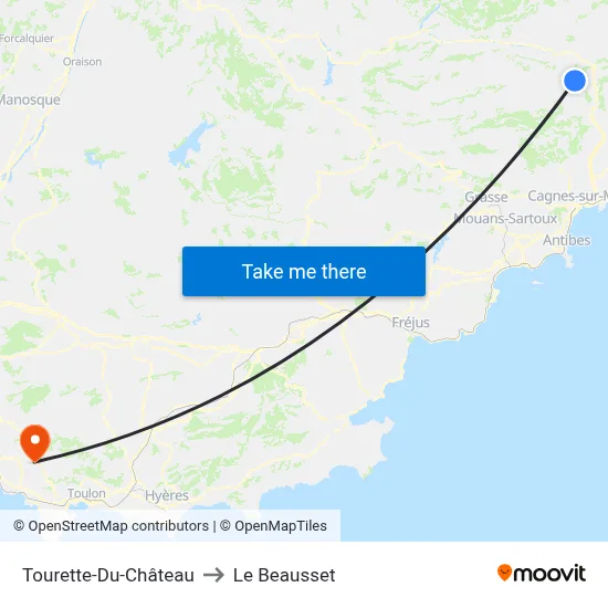 Tourette-Du-Château to Le Beausset map