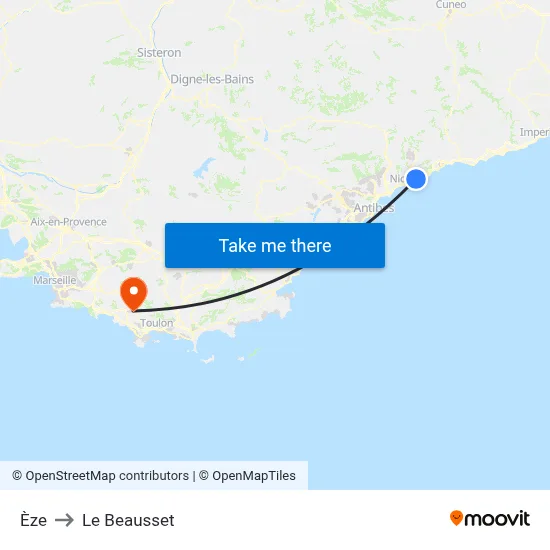 Èze to Le Beausset map