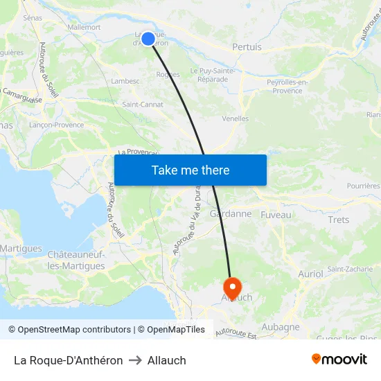 La Roque-D'Anthéron to Allauch map
