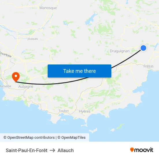Saint-Paul-En-Forêt to Allauch map