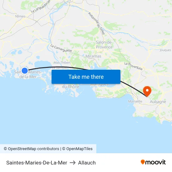 Saintes-Maries-De-La-Mer to Allauch map