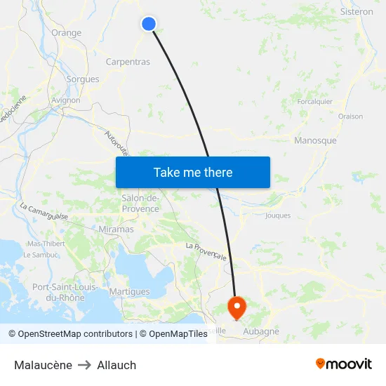 Malaucène to Allauch map