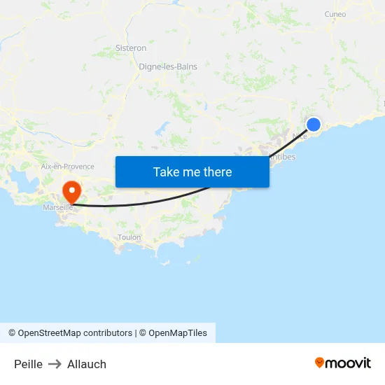 Peille to Allauch map