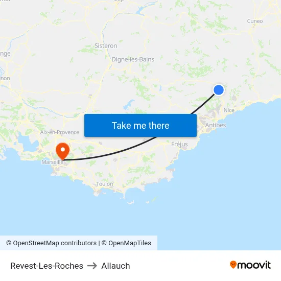 Revest-Les-Roches to Allauch map