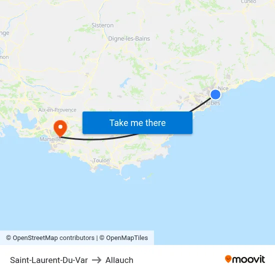 Saint-Laurent-Du-Var to Allauch map