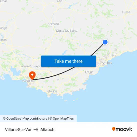 Villars-Sur-Var to Allauch map