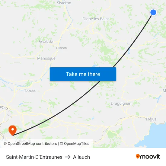 Saint-Martin-D'Entraunes to Allauch map