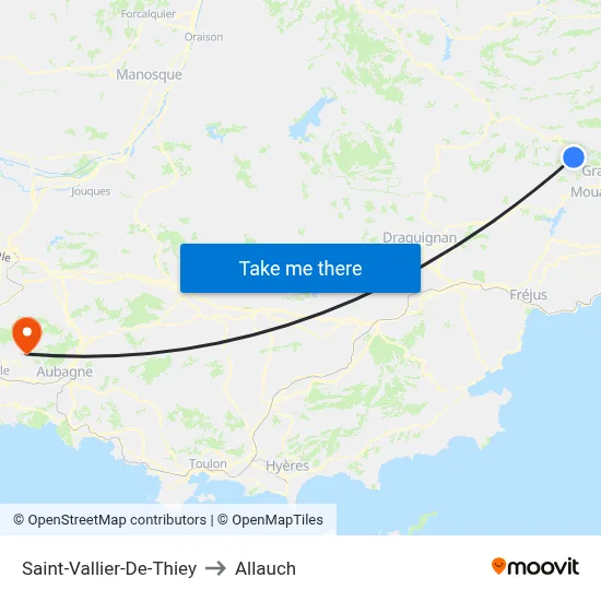 Saint-Vallier-De-Thiey to Allauch map