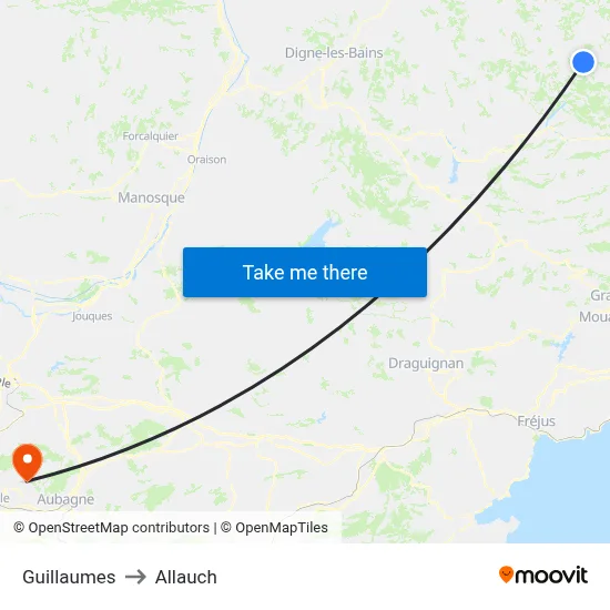 Guillaumes to Allauch map