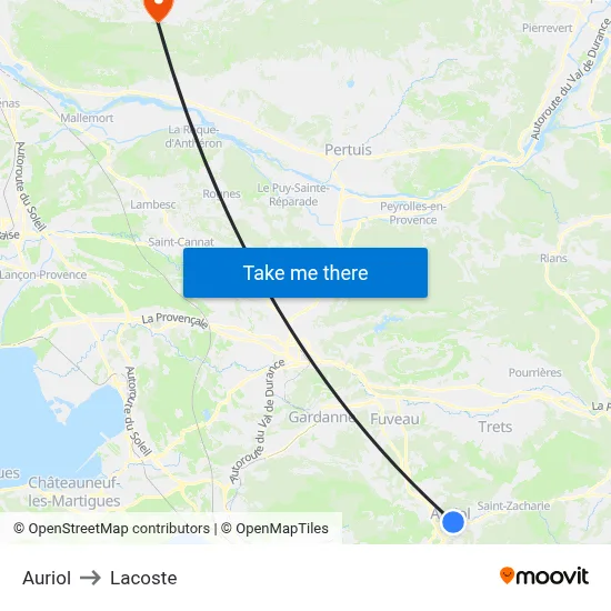 Auriol to Lacoste map