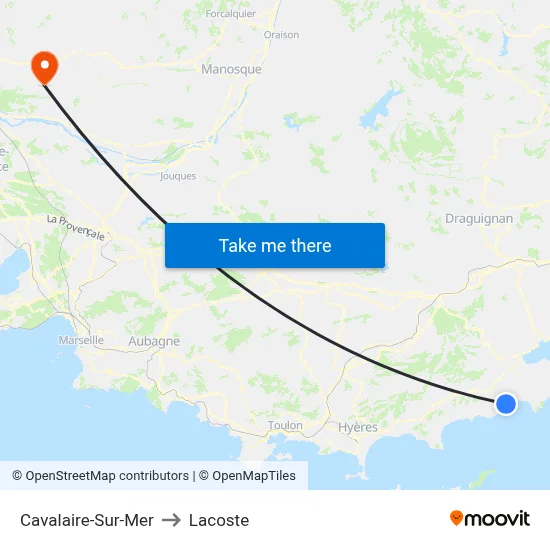 Cavalaire-Sur-Mer to Lacoste map