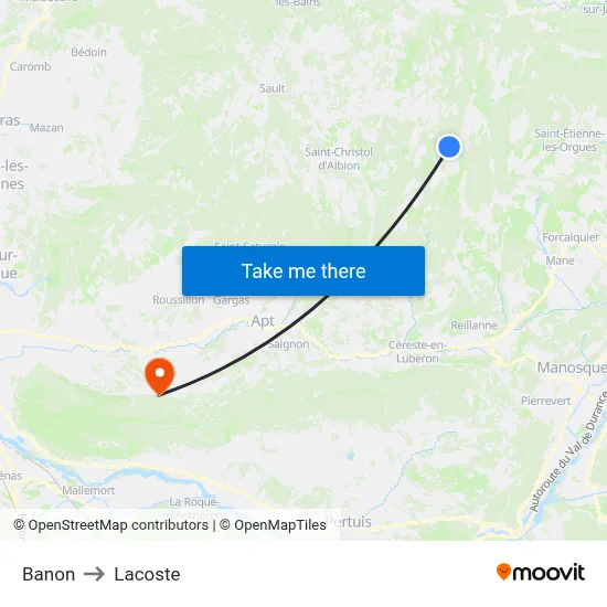 Banon to Lacoste map