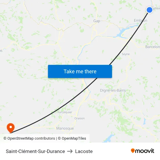 Saint-Clément-Sur-Durance to Lacoste map